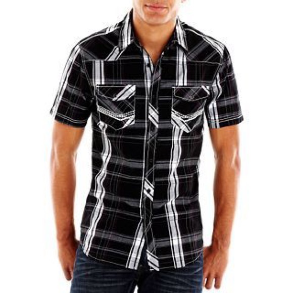 Men’s Chalc Short Sleeve Button Down Shirt - Picture 1 of 5